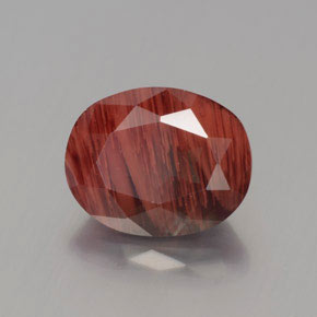 Andesina labradorita vermelho natural 2,60ct, corte oval, translúcido