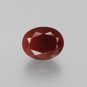 Andesina labradorita vermelho natural 2,12ct, corte oval, translúcido
