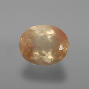 Andesina labradorita laranja natural 4,39ct, corte oval, transparente
