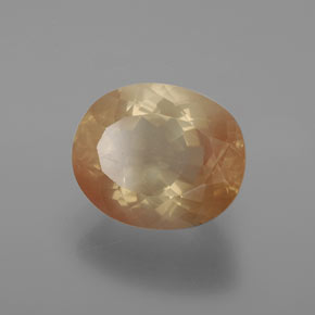 Andesina labradorita laranja natural 4,39ct, corte oval, transparente