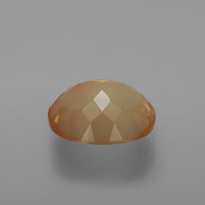 Andesina labradorita laranja natural 4,39ct, corte oval, transparente
