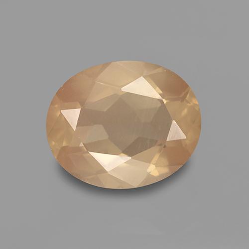 Labradorita andesina Dourado Pêssego Claro Natural 3.50ct, Corte Oval, Transparente