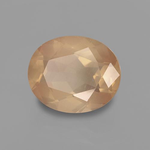 Labradorita andesina Dourado Pêssego Claro Natural 3.50ct, Corte Oval, Transparente