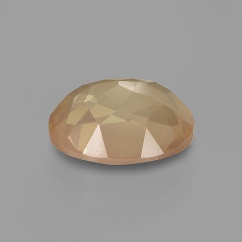 Labradorita andesina Dourado Pêssego Claro Natural 3.50ct, Corte Oval, Transparente