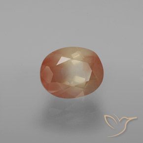 Labradorita andesina Pêssego Dourado Natural 3.04ct, oval, Transparente