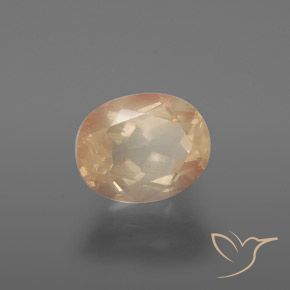 Labradorita andesina Laranja Melão Natural 3.25ct, oval, Transparente