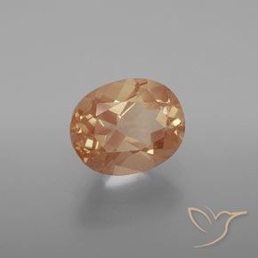 Labradorita andesina Pêssego Dourado Natural 2.63ct, oval, Transparente