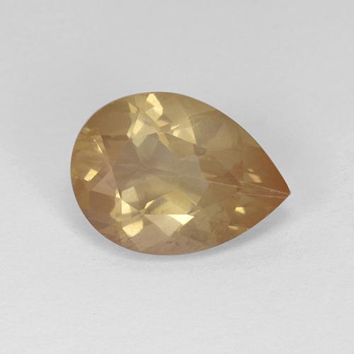 Labradorita andesina Dourado-Laranja Natural 3.15ct, Formato de pêra, Transparente