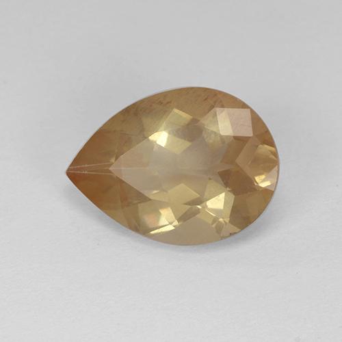 Labradorita andesina Dourado-Laranja Natural 3.15ct, Formato de pêra, Transparente
