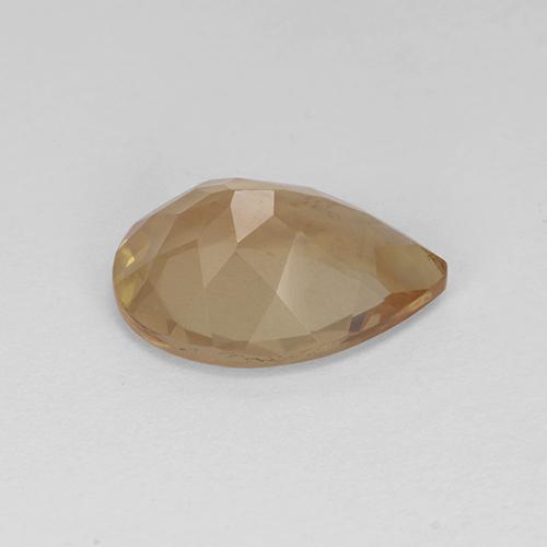 Labradorita andesina Dourado-Laranja Natural 3.15ct, Formato de pêra, Transparente
