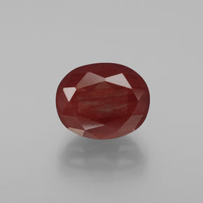 Labradorita andesina mel vermelho Natural 4.09ct, Corte Oval, Translúcido