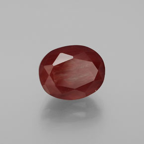 Labradorita andesina mel vermelho Natural 4.09ct, Corte Oval, Translúcido