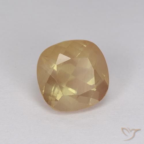 Labradorita andesina Dourado-Laranja Natural 2.98ct, Almofada, Transparente