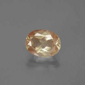 Andesina labradorita laranja natural 1,65ct, corte oval, transparente