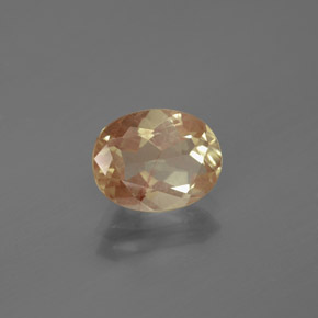 Andesina labradorita laranja natural 1,65ct, corte oval, transparente