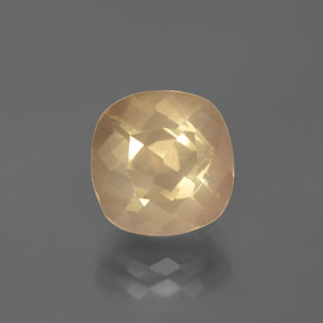Andesina labradorita laranja natural 3,93ct, almofada cortada, transparente
