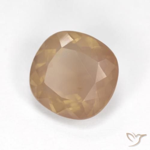 Labradorita andesina Laranja Pêssego Claro Natural 3.26ct, Almofada, Transparente