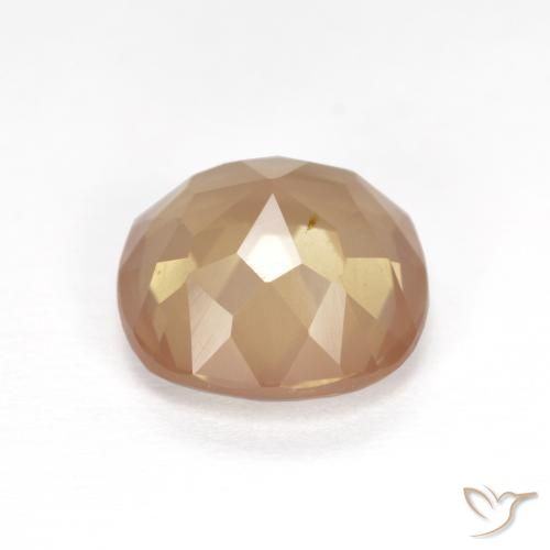 Labradorita andesina Laranja Pêssego Claro Natural 3.26ct, Almofada, Transparente