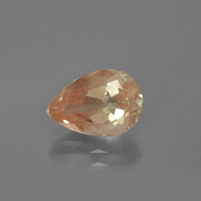 Andesina labradorita laranja natural 2,09ct, formato de pêra, transparente