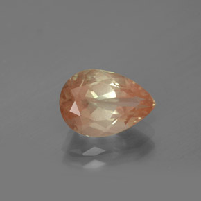 Andesina labradorita laranja natural 2,09ct, formato de pêra, transparente