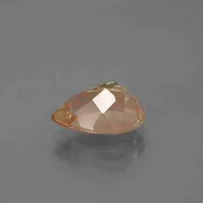 Andesina labradorita laranja natural 2,09ct, formato de pêra, transparente