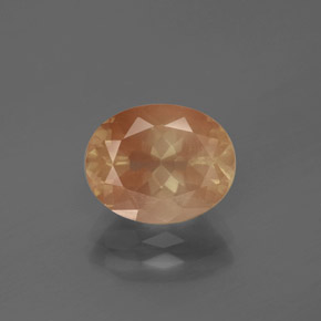 Andesina labradorita laranja natural 2,68ct, corte oval, transparente