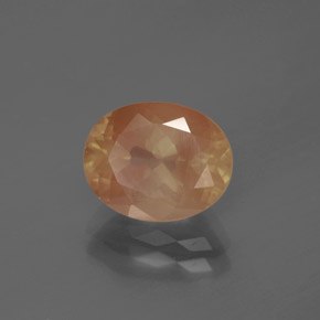 Andesina labradorita laranja natural 2,68ct, corte oval, transparente