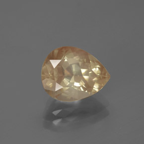 Labradorita andesina mel de laranja Natural 2.86ct, Formato de pêra, Transparente