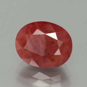 Andesina labradorita vermelho natural 3,37ct, corte oval, translúcido