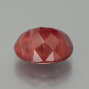 Andesina labradorita vermelho natural 3,37ct, corte oval, translúcido