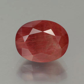 Andesina labradorita vermelho natural 2,78ct, corte oval, translúcido