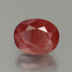 Andesina labradorita vermelho natural 2,78ct, corte oval, translúcido
