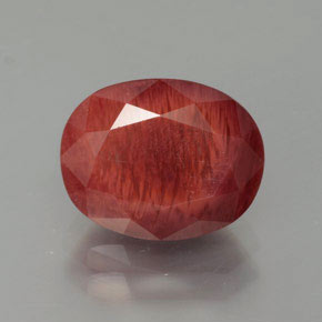 Andesina labradorita vermelho natural 2,73ct, corte oval, translúcido