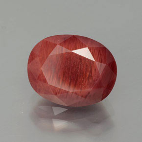 Andesina labradorita vermelho natural 2,73ct, corte oval, translúcido