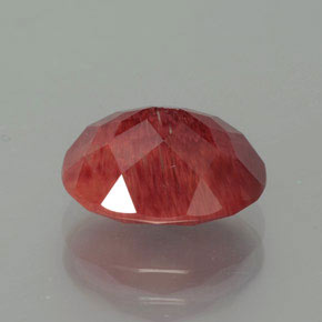 Andesina labradorita vermelho natural 2,73ct, corte oval, translúcido