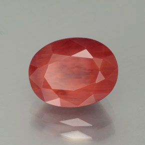 Andesina labradorita vermelho natural 2,53ct, corte oval, translúcido