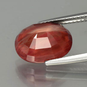 Andesina labradorita vermelho natural 4,09ct, transparente, transparente/translúcido