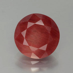 Andesina labradorita vermelho natural 2,53ct, corte redondo, translúcido