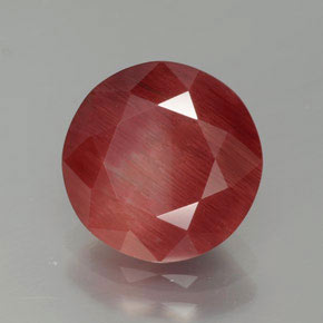 Andesina labradorita vermelho natural 2,53ct, corte redondo, translúcido