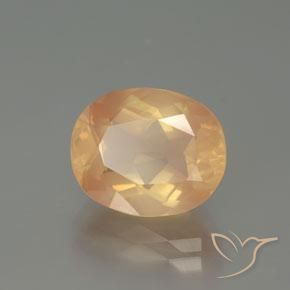 Labradorita andesina Dourado Pêssego Claro Natural 4.31ct, oval, Transparente