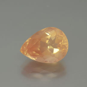 Andesina labradorita laranja natural 3,51ct, formato de pêra, transparente