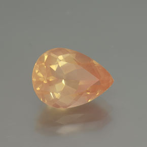 Andesina labradorita laranja natural 3,51ct, formato de pêra, transparente
