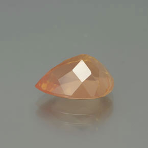 Andesina labradorita laranja natural 3,51ct, formato de pêra, transparente