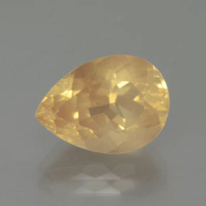 Andesina labradorita laranja natural 5,09ct, formato de pêra, transparente