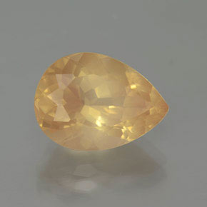Andesina labradorita laranja natural 5,09ct, formato de pêra, transparente