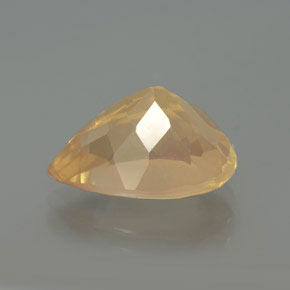 Andesina labradorita laranja natural 5,09ct, formato de pêra, transparente