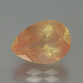 Labradorita andesina mel de laranja Natural 4.84ct, Formato de pêra, Transparente
