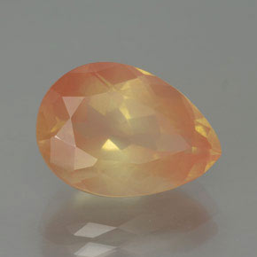 Labradorita andesina mel de laranja Natural 4.84ct, Formato de pêra, Transparente
