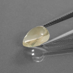 Andesina labradorita amarelo natural 3,28ct, formato de pêra, transparente