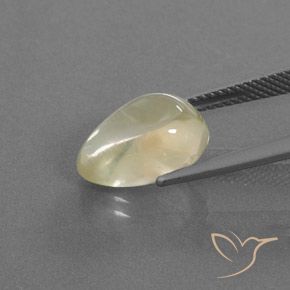 Labradorita andesina Creme Natural 5.25ct, Formato de pêra, Transparente